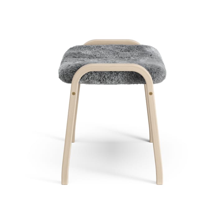 Lamino fotpall vitpigmenterad ek/fårskinn, Scandinavian Grey (grå) Swedese