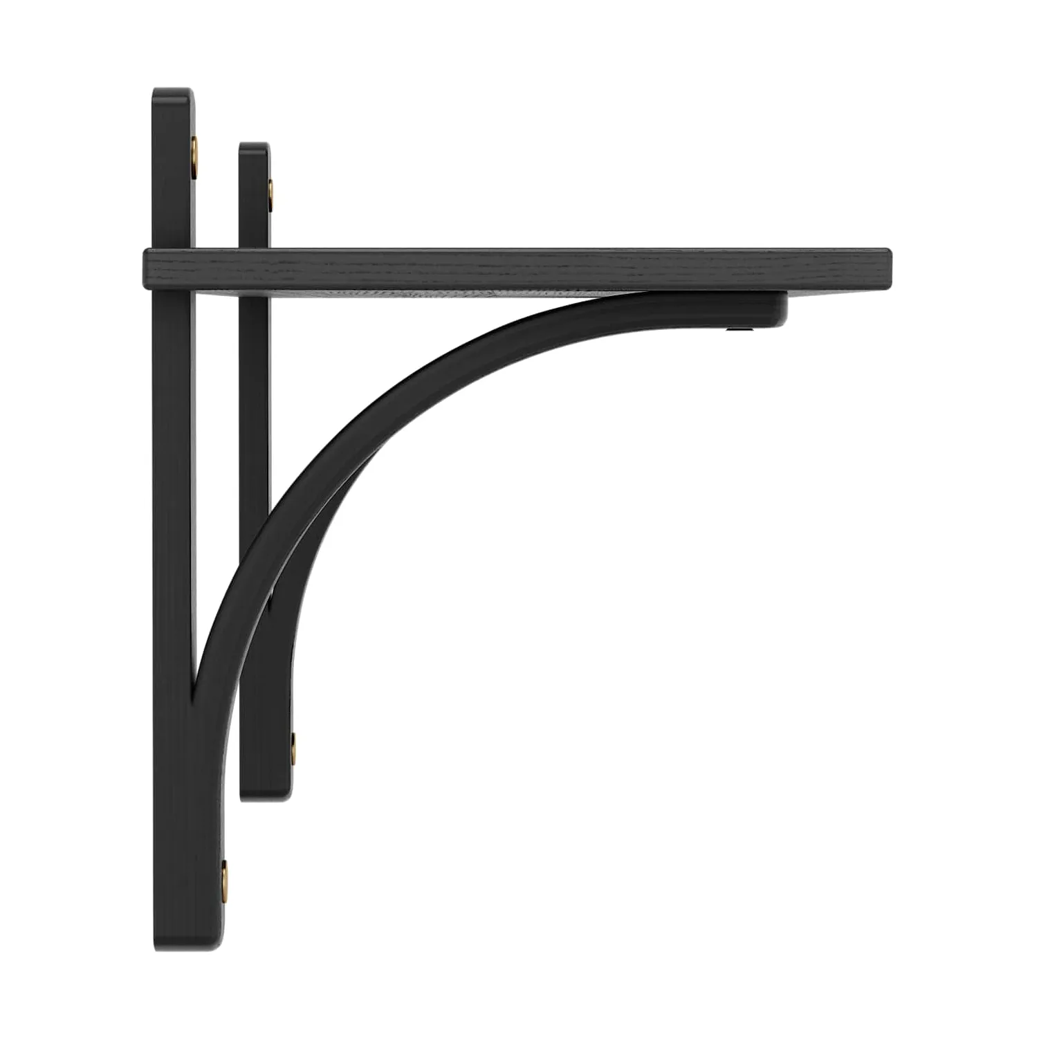 Levi hylla 1 hyllplan, Svartlaserad ask-mässing, 90 cm Swedese