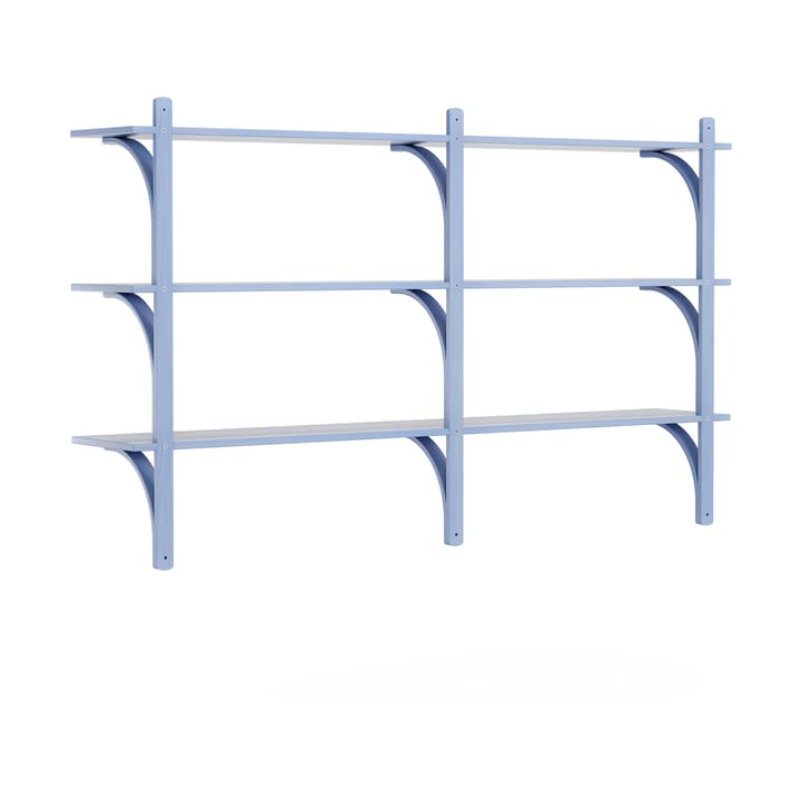 Levi hylla 3 hyllplan, ILKE Blue-aluminium, 180 cm Swedese