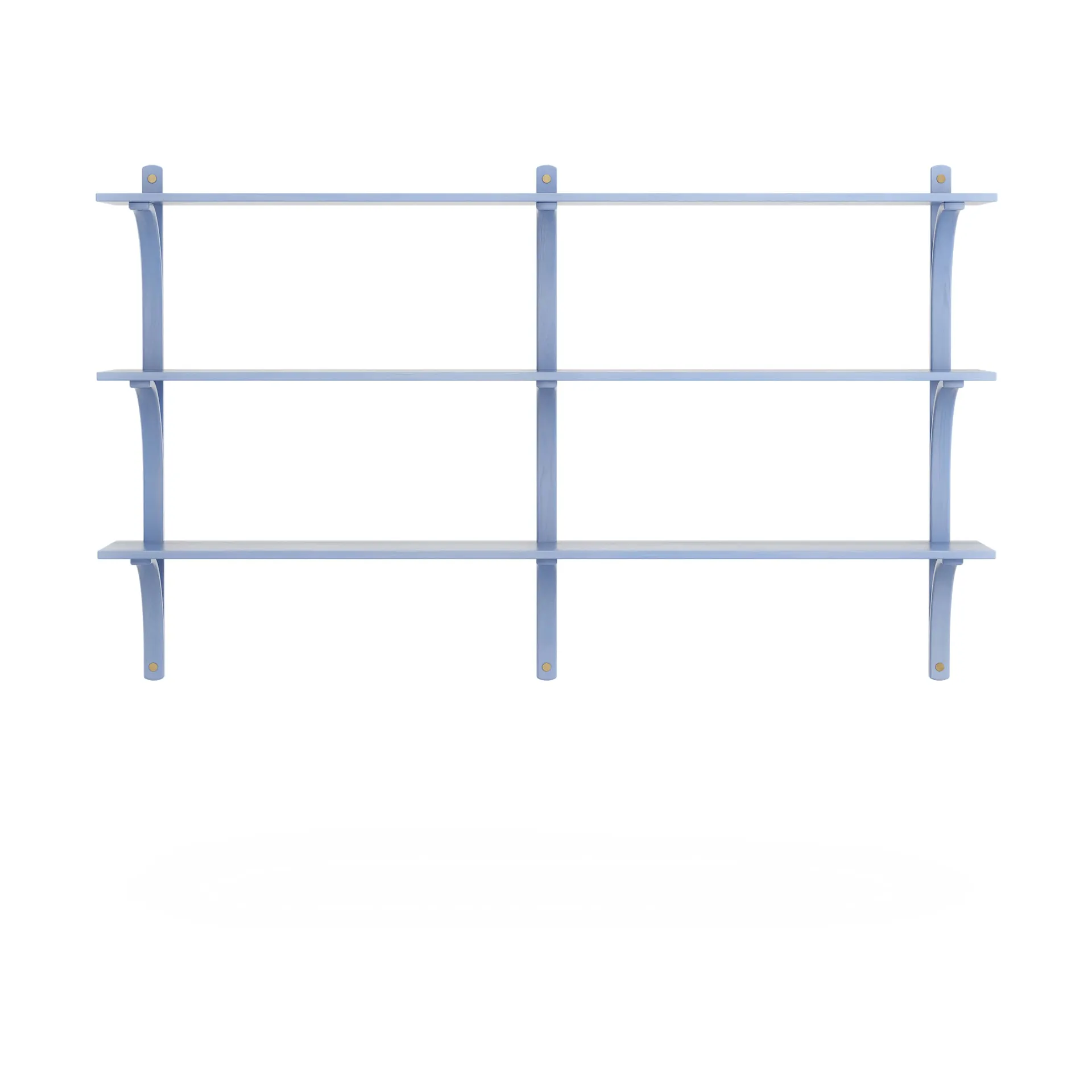 Levi hylla 3 hyllplan, ILKE Blue-mässing, 180 cm Swedese