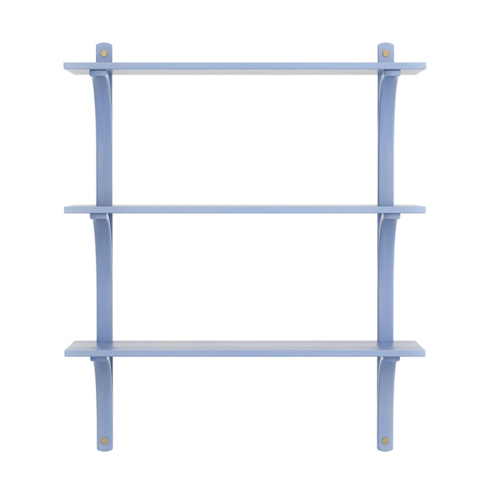 Levi hylla 3 hyllplan, ILKE Blue-mässing, 90 cm Swedese