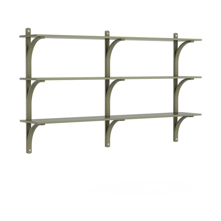 Levi hylla 3 hyllplan - Moss green-aluminium, 180 cm - Swedese