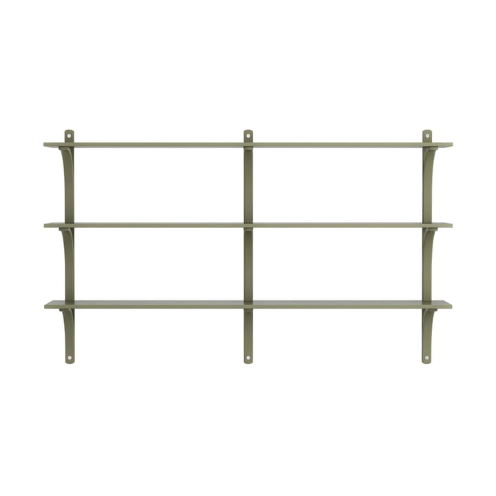 Levi hylla 3 hyllplan, Moss green-aluminium, 180 cm Swedese