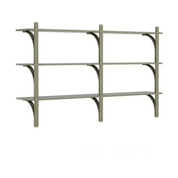 Levi hylla 3 hyllplan - Moss green-aluminium, 180 cm - Swedese