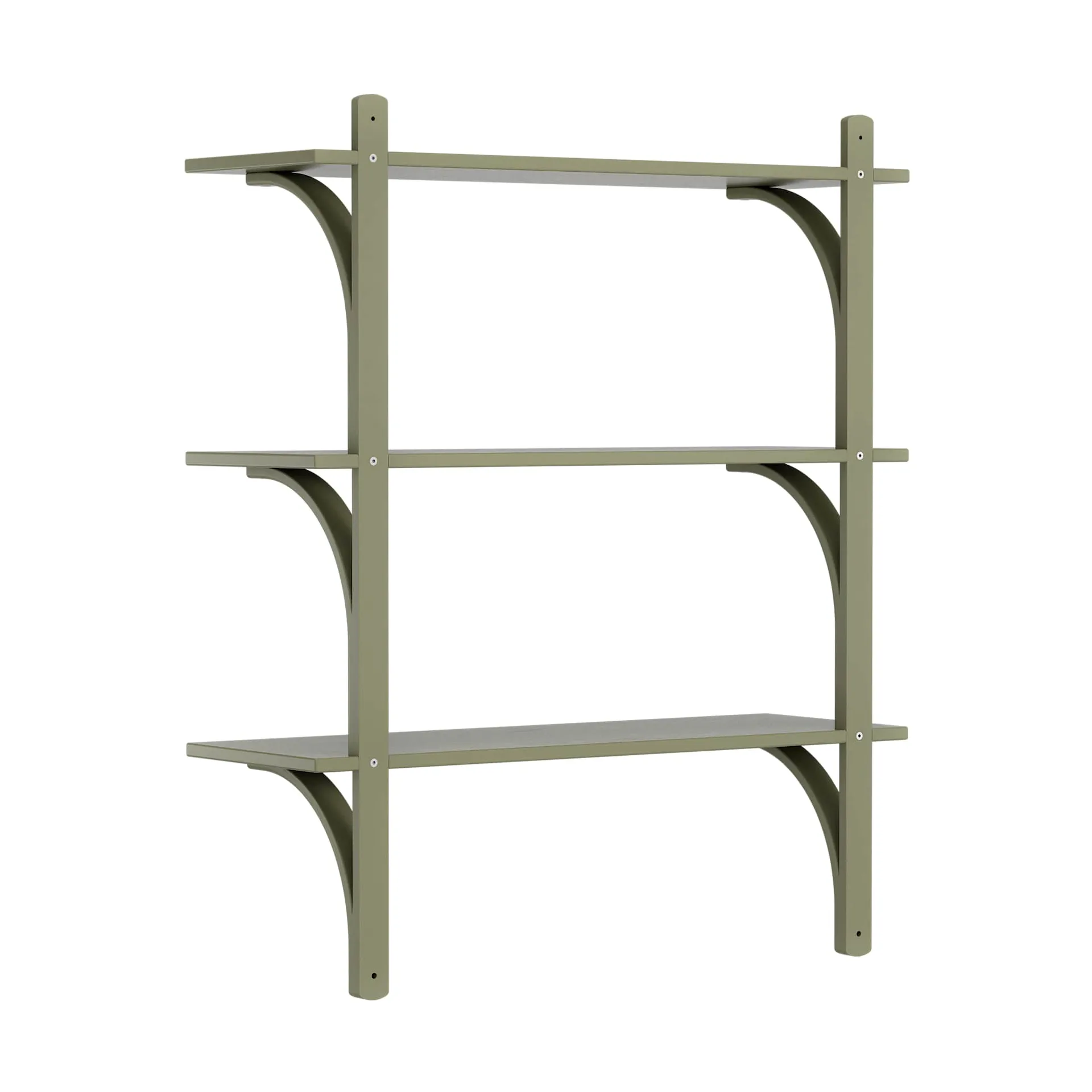 Levi hylla 3 hyllplan, Moss green-aluminium, 90 cm Swedese