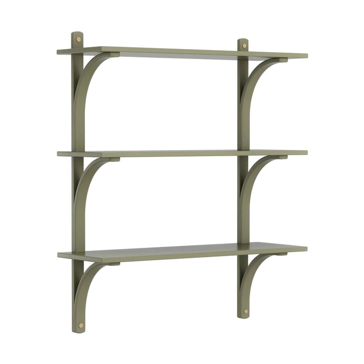 Levi hylla 3 hyllplan - Moss green-mässing, 90 cm - Swedese