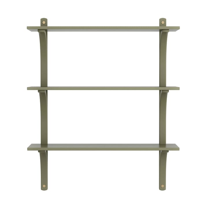 Levi hylla 3 hyllplan, Moss green-mässing, 90 cm Swedese
