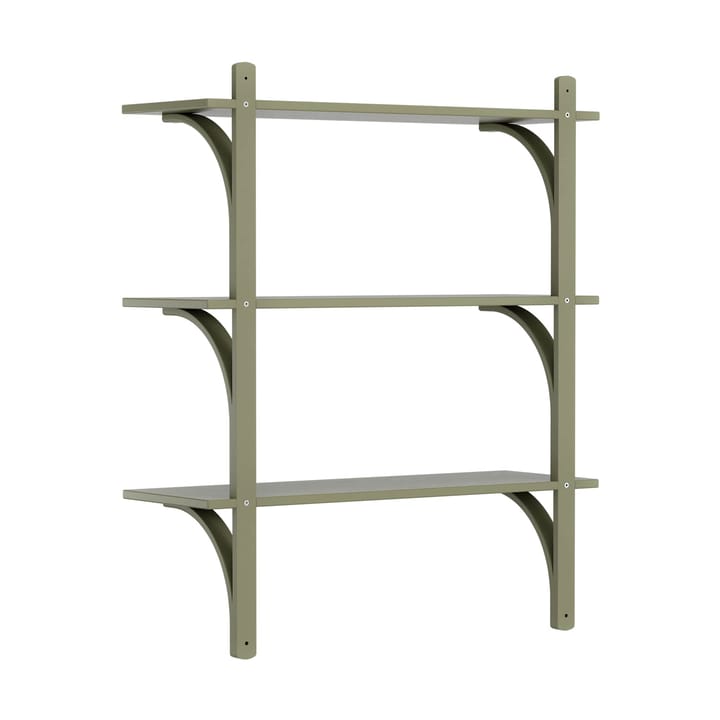 Levi hylla 3 hyllplan, Moss green-mässing, 90 cm Swedese