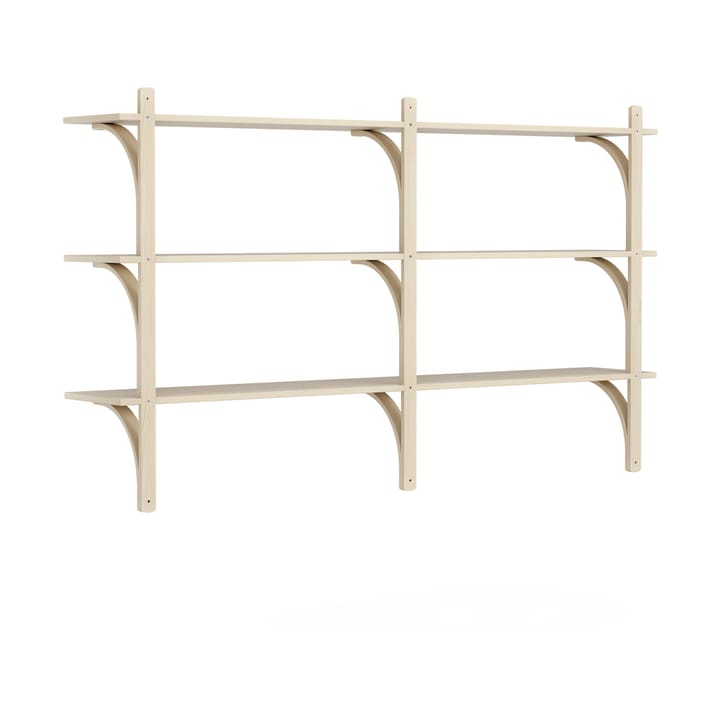 Levi hylla 3 hyllplan, Naturlackerad ask-aluminium, 180 cm Swedese