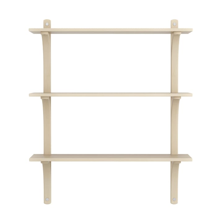 Levi hylla 3 hyllplan, Naturlackerad ask-aluminium, 90 cm Swedese
