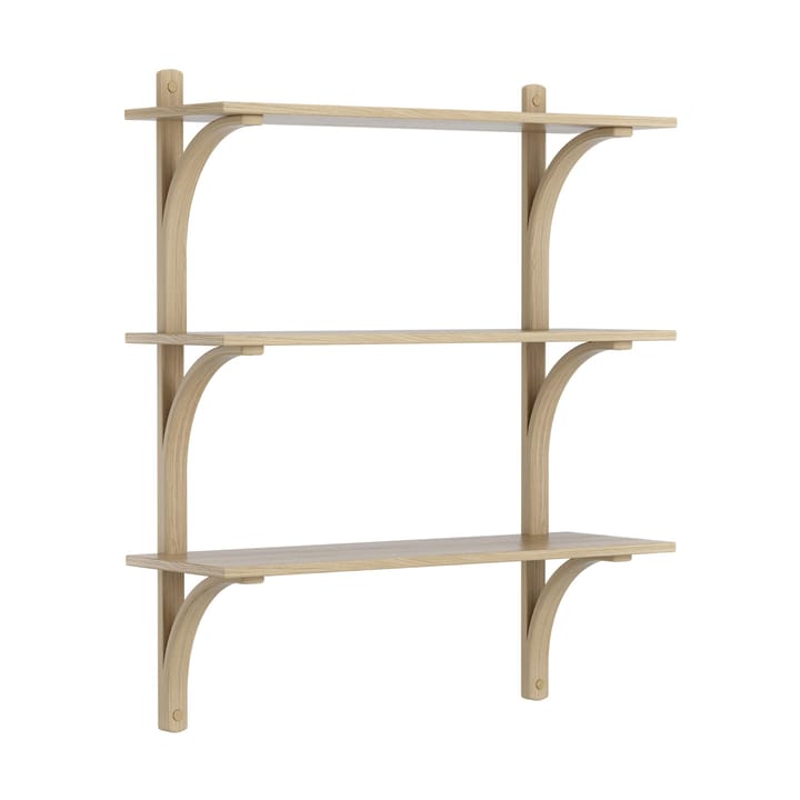 Levi hylla 3 hyllplan - Naturlackerad ask-mässing, 90 cm - Swedese