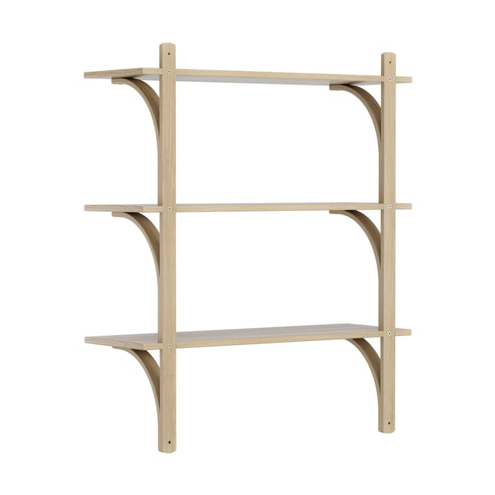 Levi hylla 3 hyllplan, Naturlackerad ask-mässing, 90 cm Swedese