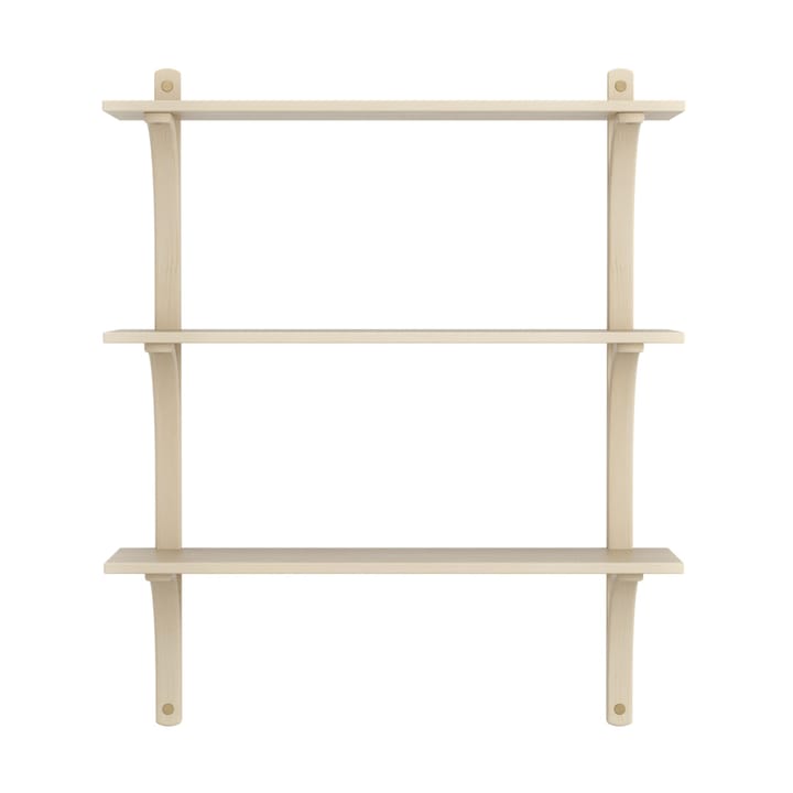 Levi hylla 3 hyllplan, Naturlackerad ask-mässing, 90 cm Swedese