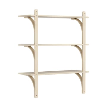 Levi hylla 3 hyllplan - Naturlackerad ask-mässing, 90 cm - Swedese