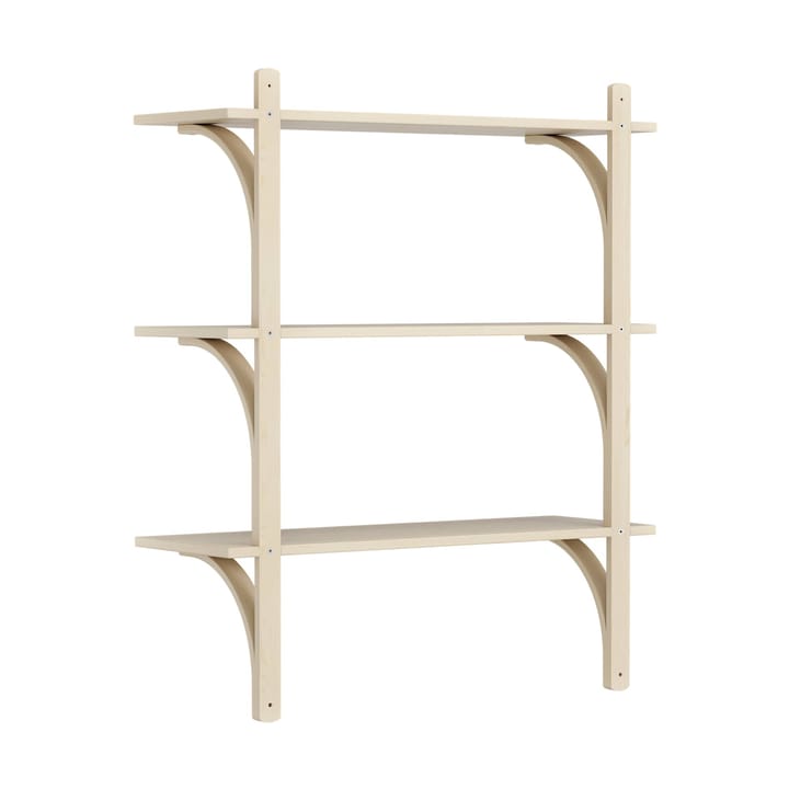 Levi hylla 3 hyllplan, Naturlackerad ask-mässing, 90 cm Swedese