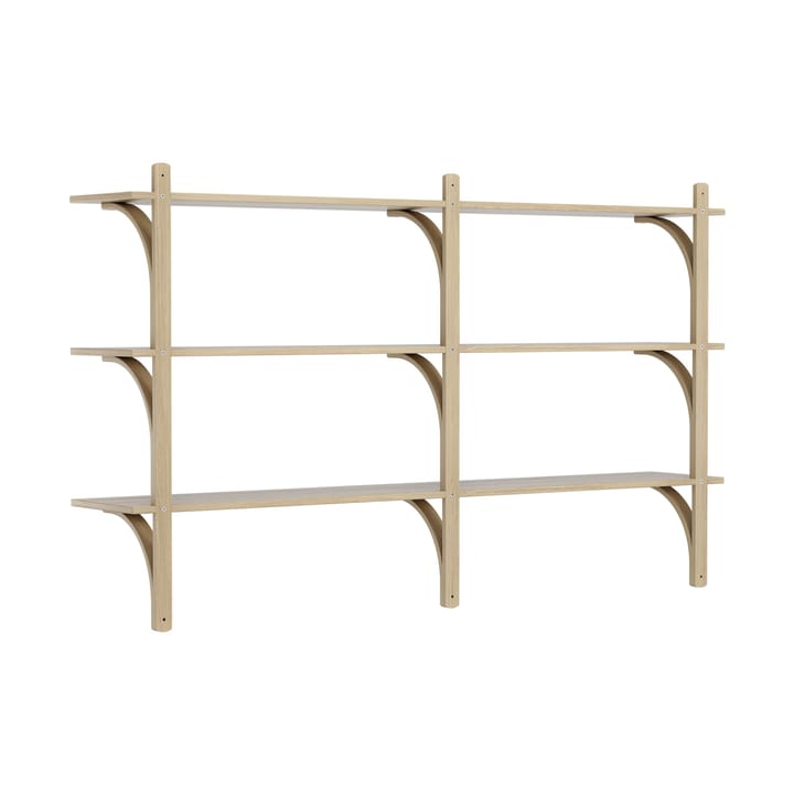 Levi hylla 3 hyllplan, Naturlackerad ek-aluminium, 180 cm Swedese