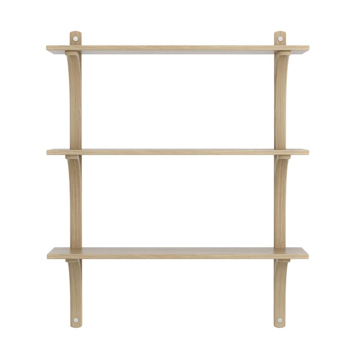 Levi hylla 3 hyllplan, Naturlackerad ek-aluminium, 90 cm Swedese