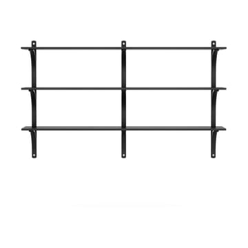 Levi hylla 3 hyllplan - Svartlaserad ask-aluminium, 180 cm - Swedese
