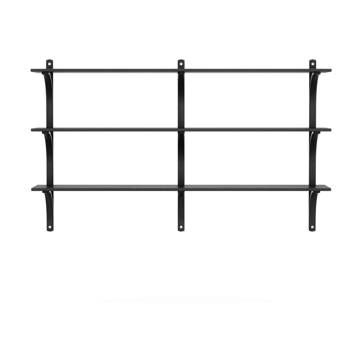 Levi hylla 3 hyllplan, Svartlaserad ask-aluminium, 180 cm Swedese