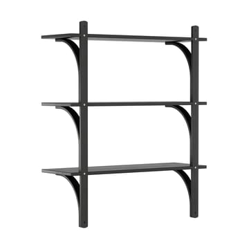 Levi hylla 3 hyllplan - Svartlaserad ask-aluminium, 90 cm - Swedese