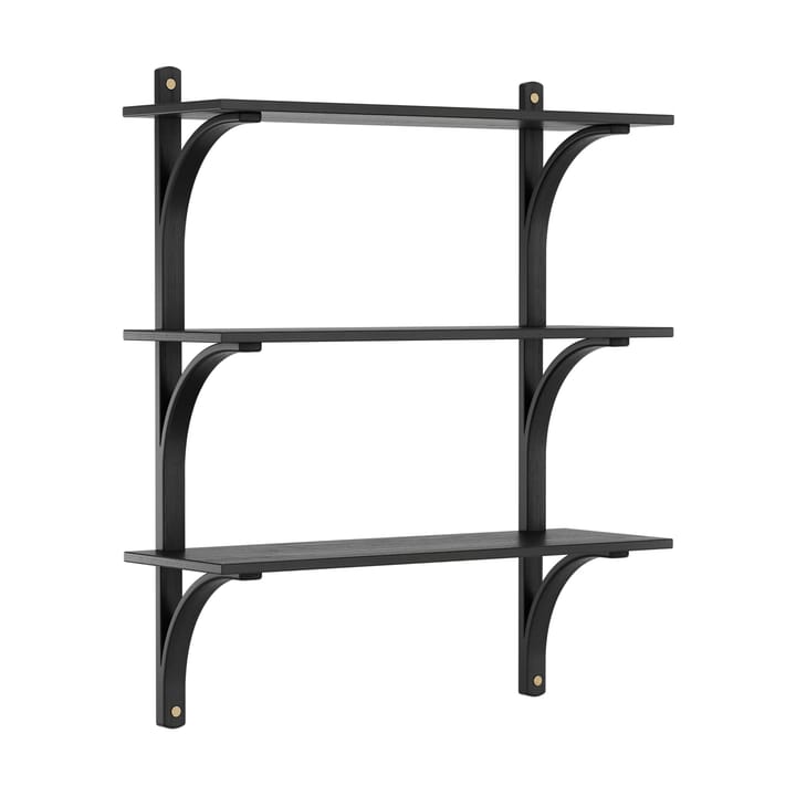 Levi hylla 3 hyllplan - Svartlaserad ask-mässing, 90 cm - Swedese