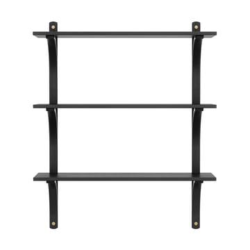 Levi hylla 3 hyllplan - Svartlaserad ask-mässing, 90 cm - Swedese