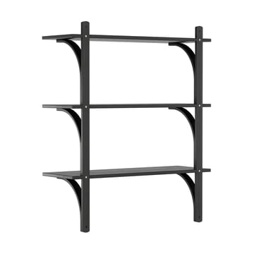 Levi hylla 3 hyllplan - Svartlaserad ask-mässing, 90 cm - Swedese