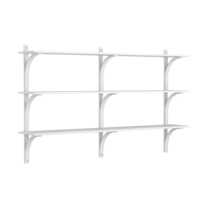 Levi hylla 3 hyllplan - Vitlaserad ask-aluminium, 180 cm - Swedese