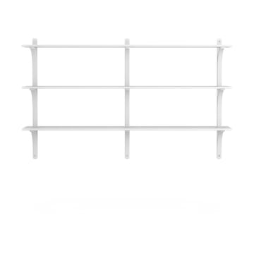 Levi hylla 3 hyllplan - Vitlaserad ask-aluminium, 180 cm - Swedese
