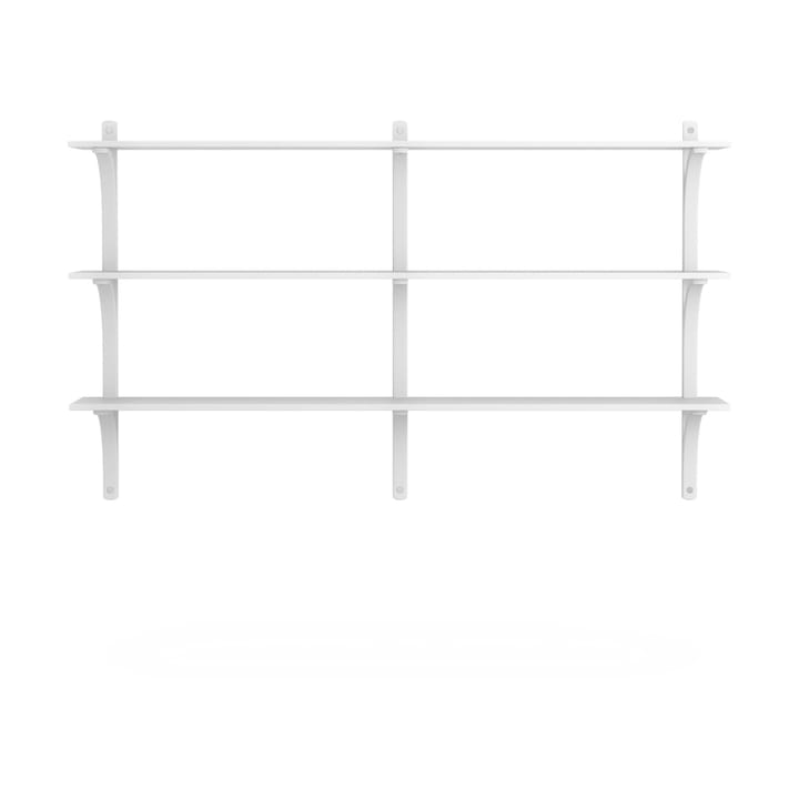 Levi hylla 3 hyllplan, Vitlaserad ask-aluminium, 180 cm Swedese