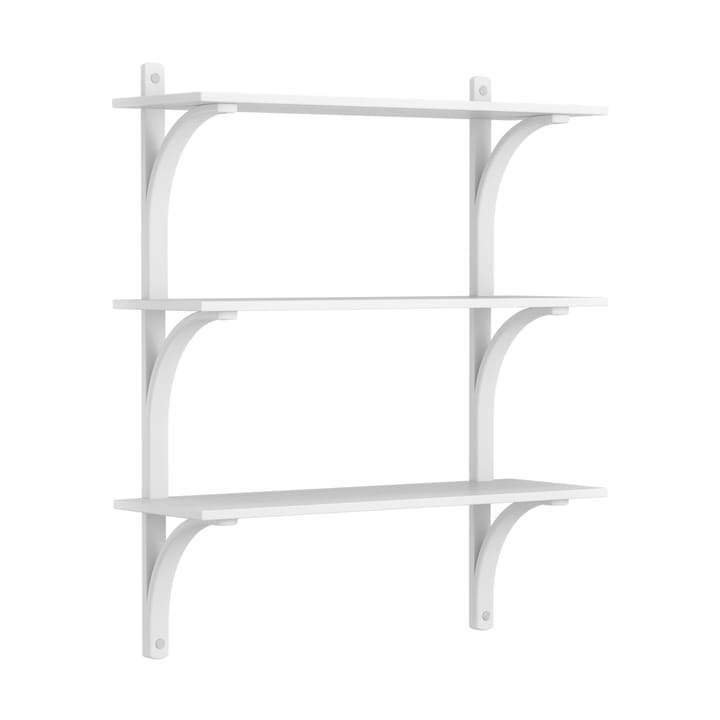 Levi hylla 3 hyllplan - Vitlaserad ask-aluminium, 90 cm - Swedese