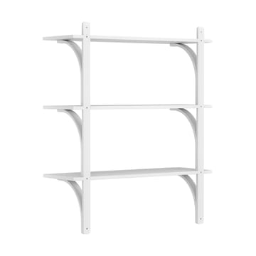 Levi hylla 3 hyllplan - Vitlaserad ask-aluminium, 90 cm - Swedese