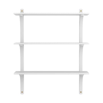 Levi hylla 3 hyllplan - Vitlaserad ask-mässing, 90 cm - Swedese