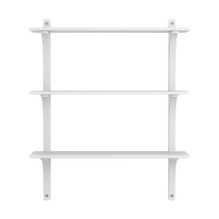 Levi hylla 3 hyllplan, Vitlaserad ask-mässing, 90 cm Swedese