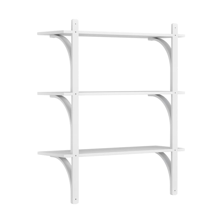 Levi hylla 3 hyllplan, Vitlaserad ask-mässing, 90 cm Swedese