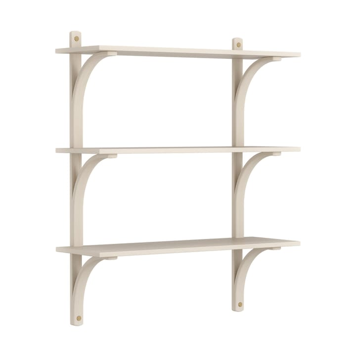 Levi hylla 3 hyllplan - Vitpigmenterad ask-mässing, 90 cm - Swedese