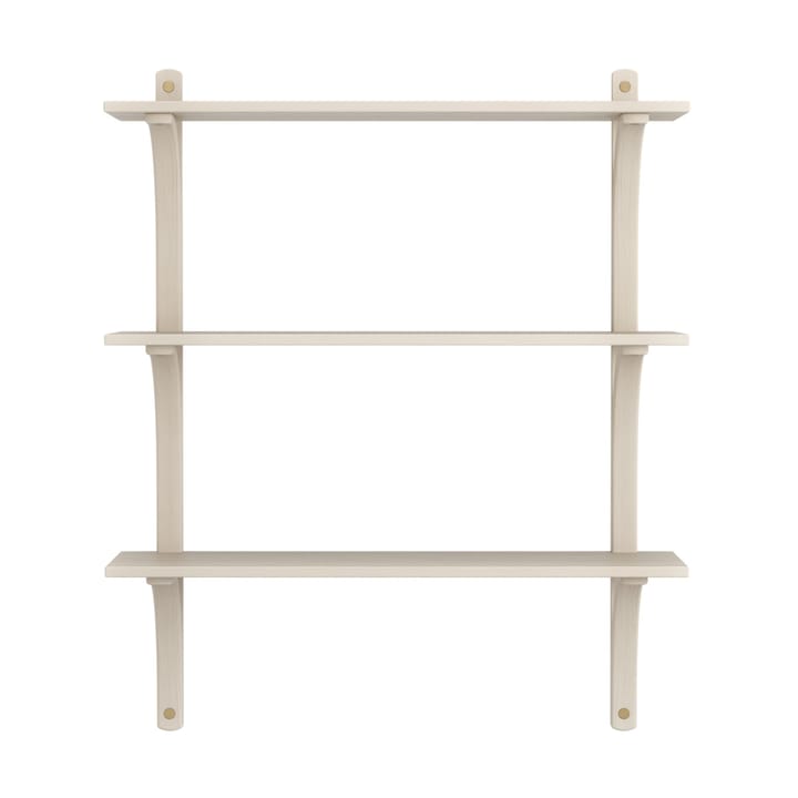 Levi hylla 3 hyllplan, Vitpigmenterad ask-mässing, 90 cm Swedese