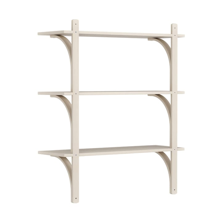 Levi hylla 3 hyllplan, Vitpigmenterad ask-mässing, 90 cm Swedese