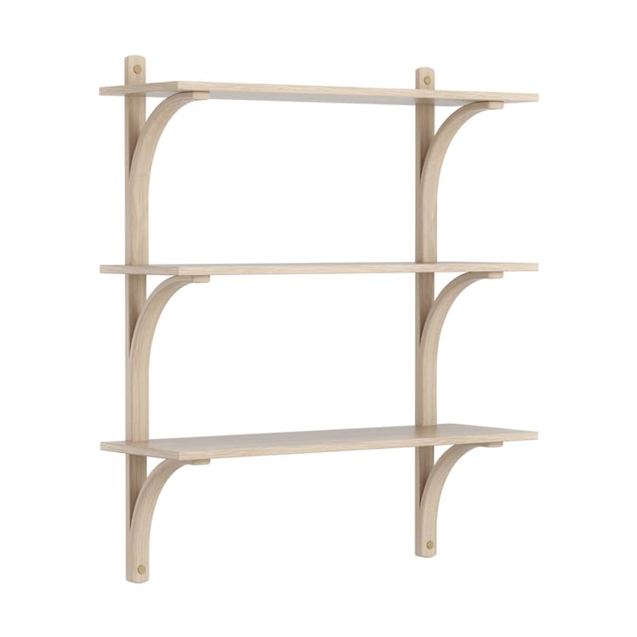 Levi hylla 3 hyllplan - Vitpigmenterad ek-mässing, 90 cm - Swedese