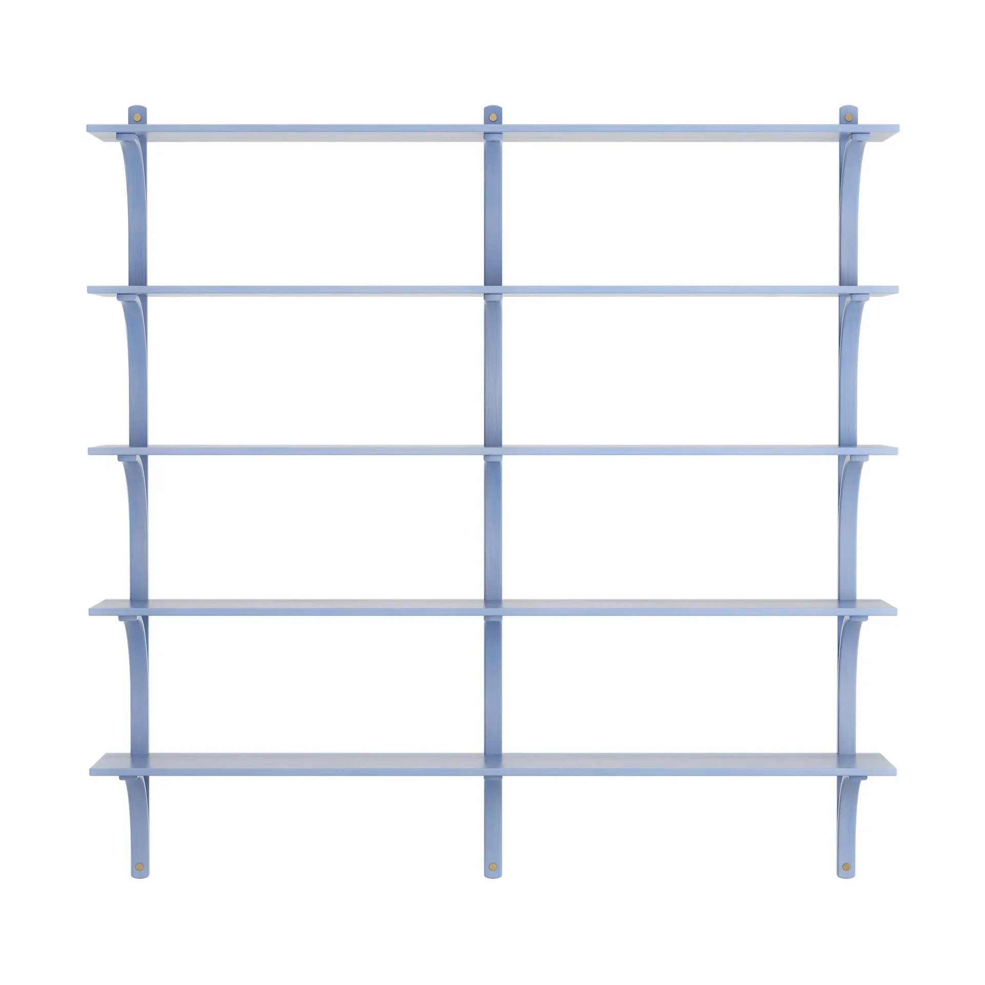 Levi hylla 5 hyllplan, ILKE Blue-mässing, 180 cm Swedese