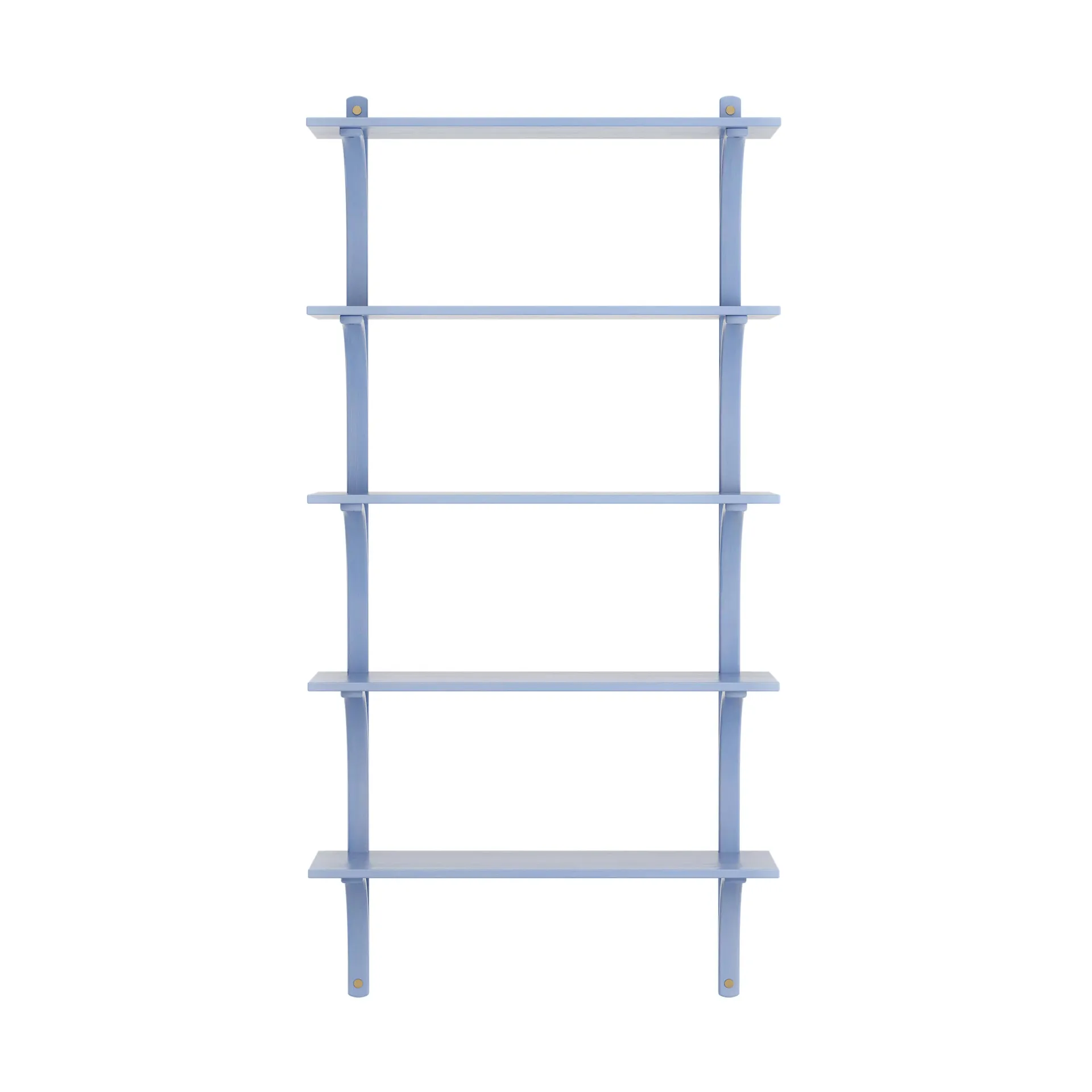 Levi hylla 5 hyllplan, ILKE Blue-mässing, 90 cm Swedese