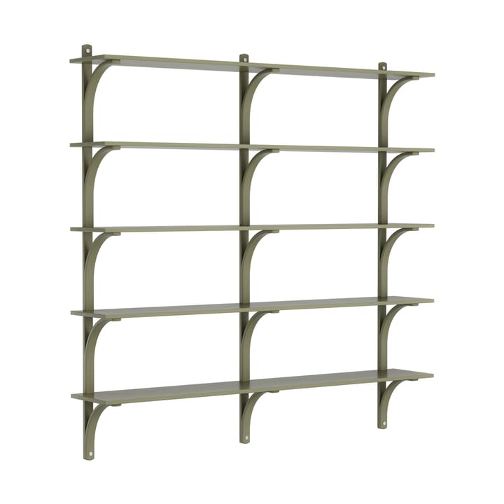 Levi hylla 5 hyllplan - Moss green-aluminium, 180 cm - Swedese