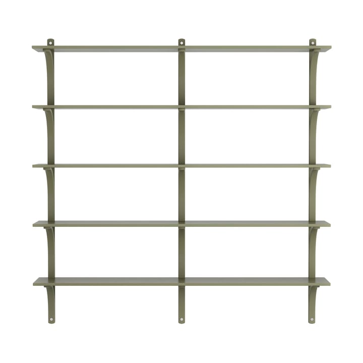 Levi hylla 5 hyllplan, Moss green-aluminium, 180 cm Swedese