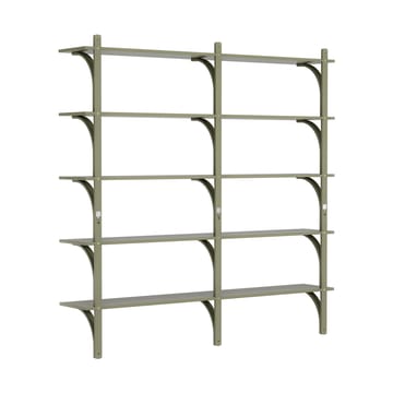 Levi hylla 5 hyllplan - Moss green-aluminium, 180 cm - Swedese