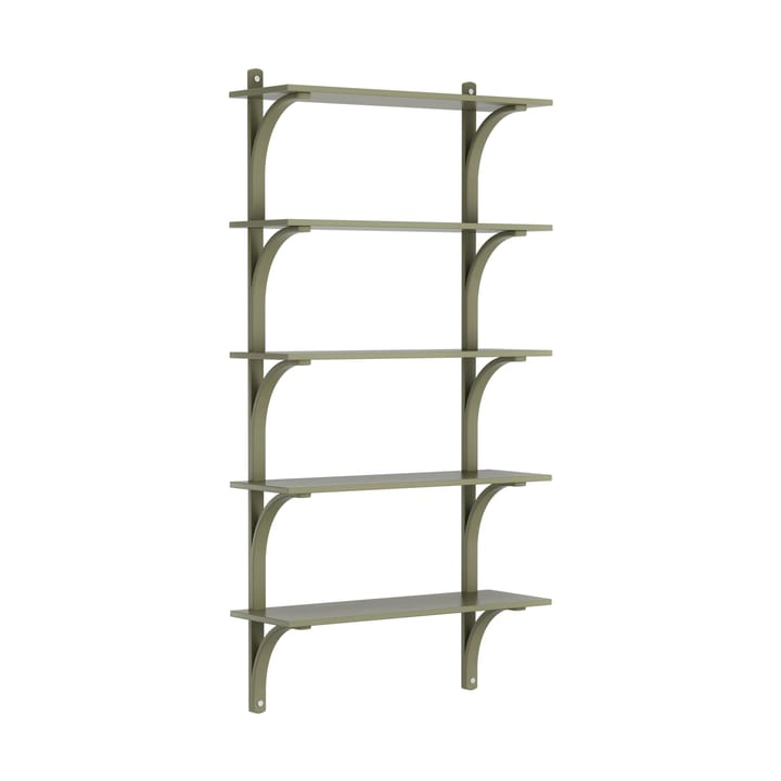 Levi hylla 5 hyllplan - Moss green-aluminium, 90 cm - Swedese