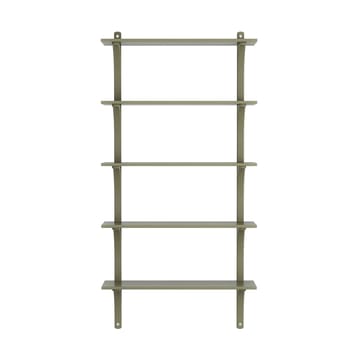 Levi hylla 5 hyllplan - Moss green-aluminium, 90 cm - Swedese