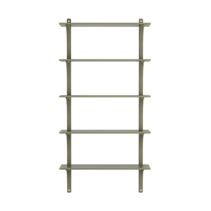 Levi hylla 5 hyllplan, Moss green-aluminium, 90 cm Swedese