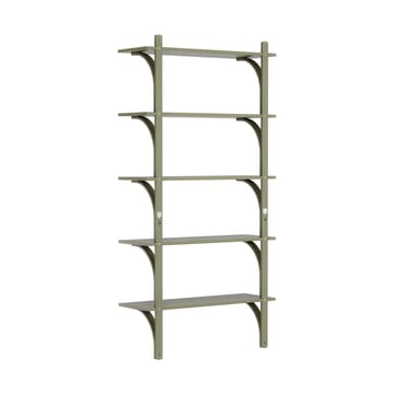 Levi hylla 5 hyllplan - Moss green-aluminium, 90 cm - Swedese
