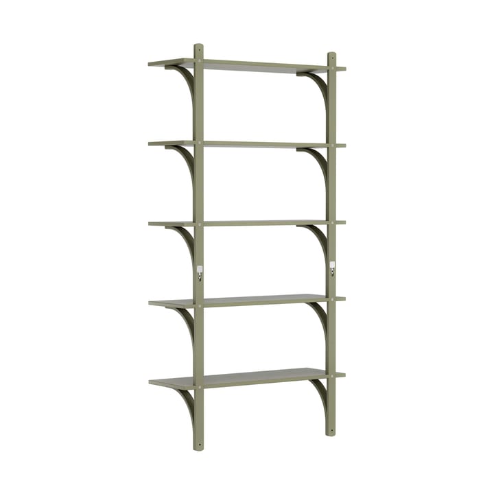 Levi hylla 5 hyllplan, Moss green-aluminium, 90 cm Swedese