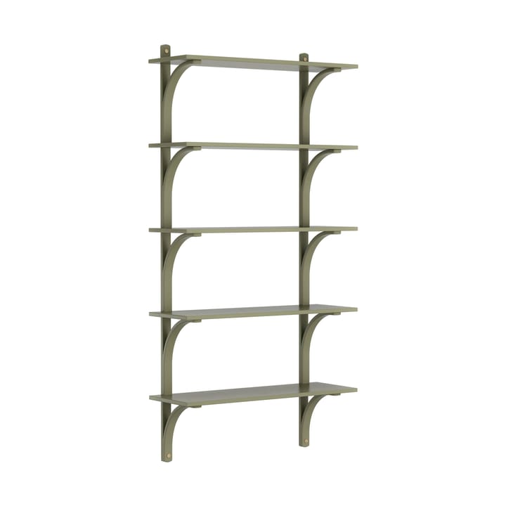 Levi hylla 5 hyllplan - Moss green-mässing, 90 cm - Swedese